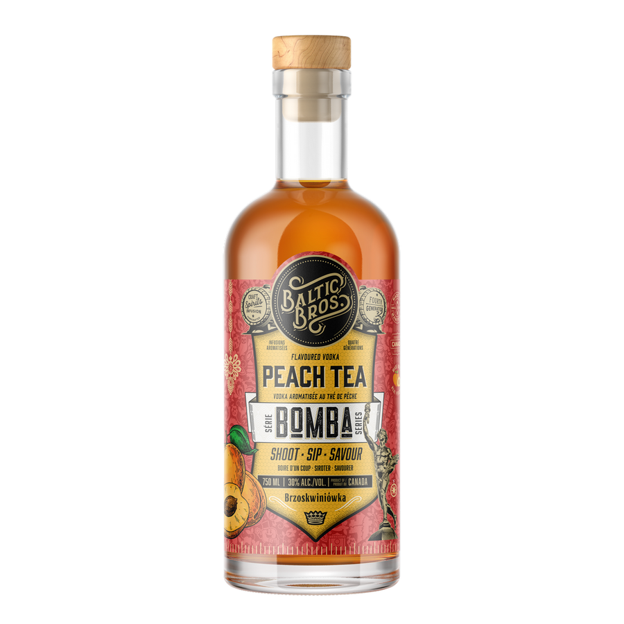 BALTIC BROS Peach Tea BOMBA Vodka 750mL